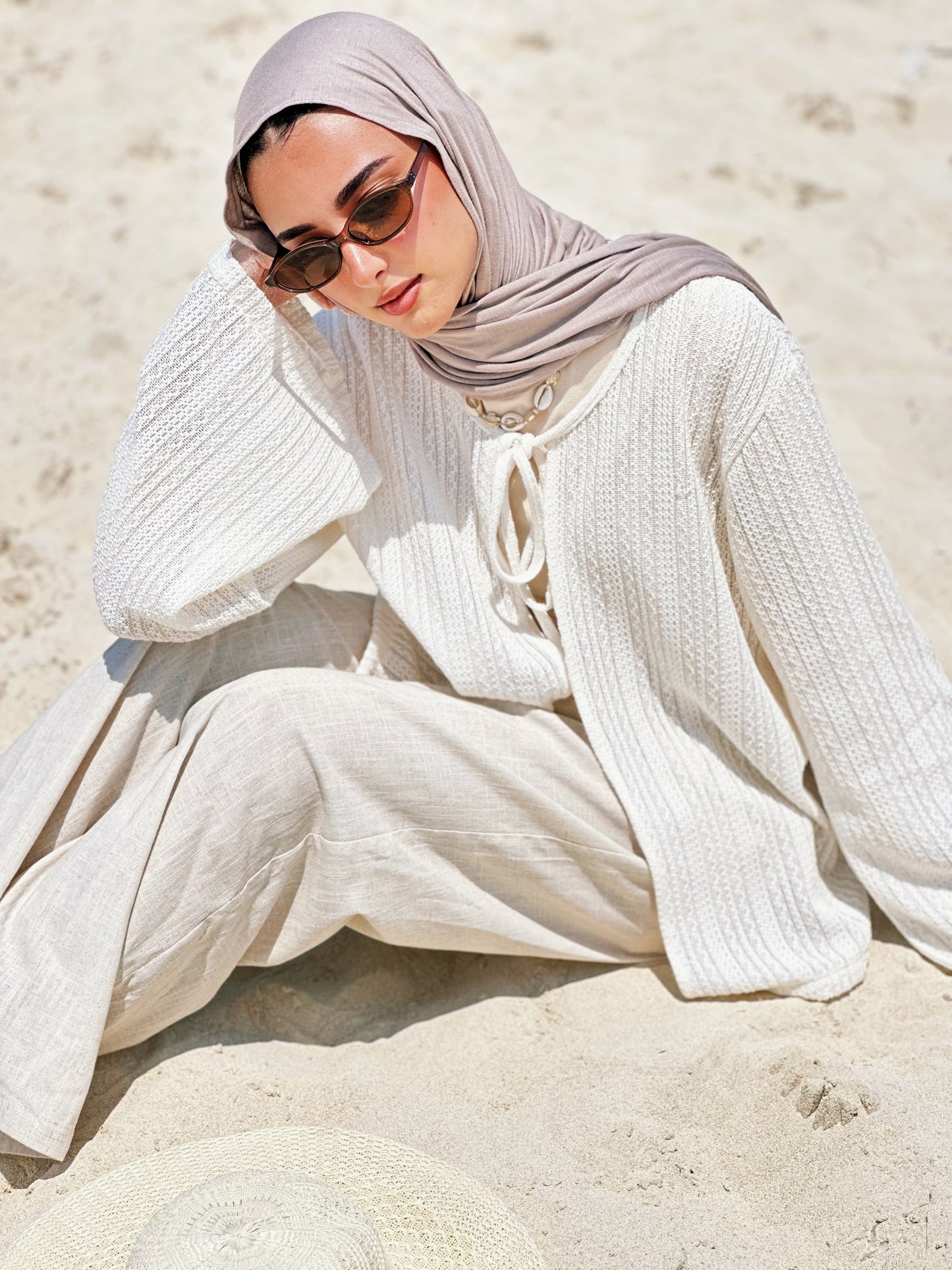The knit tie blouse