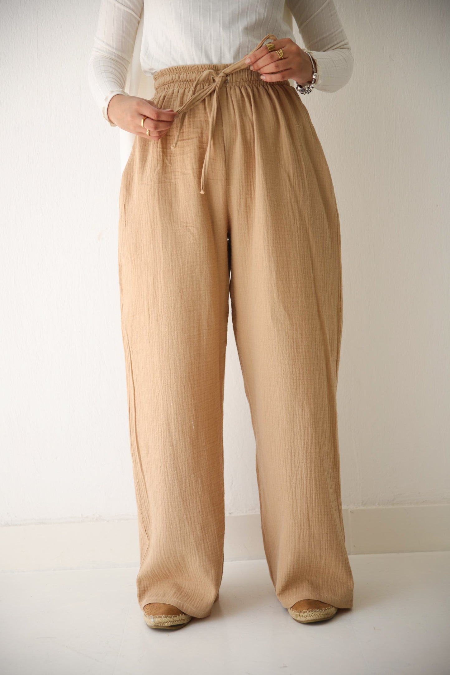 Everyday Muslin Pants - Tan Beige