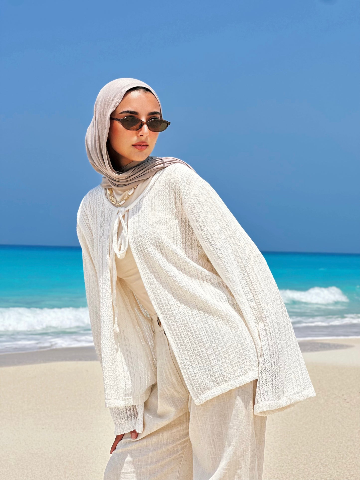The knit tie blouse