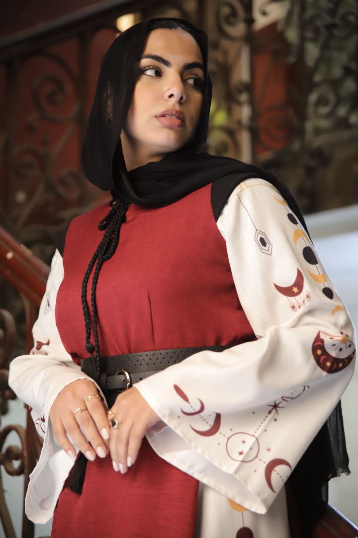 Turath Dress in Burgundy