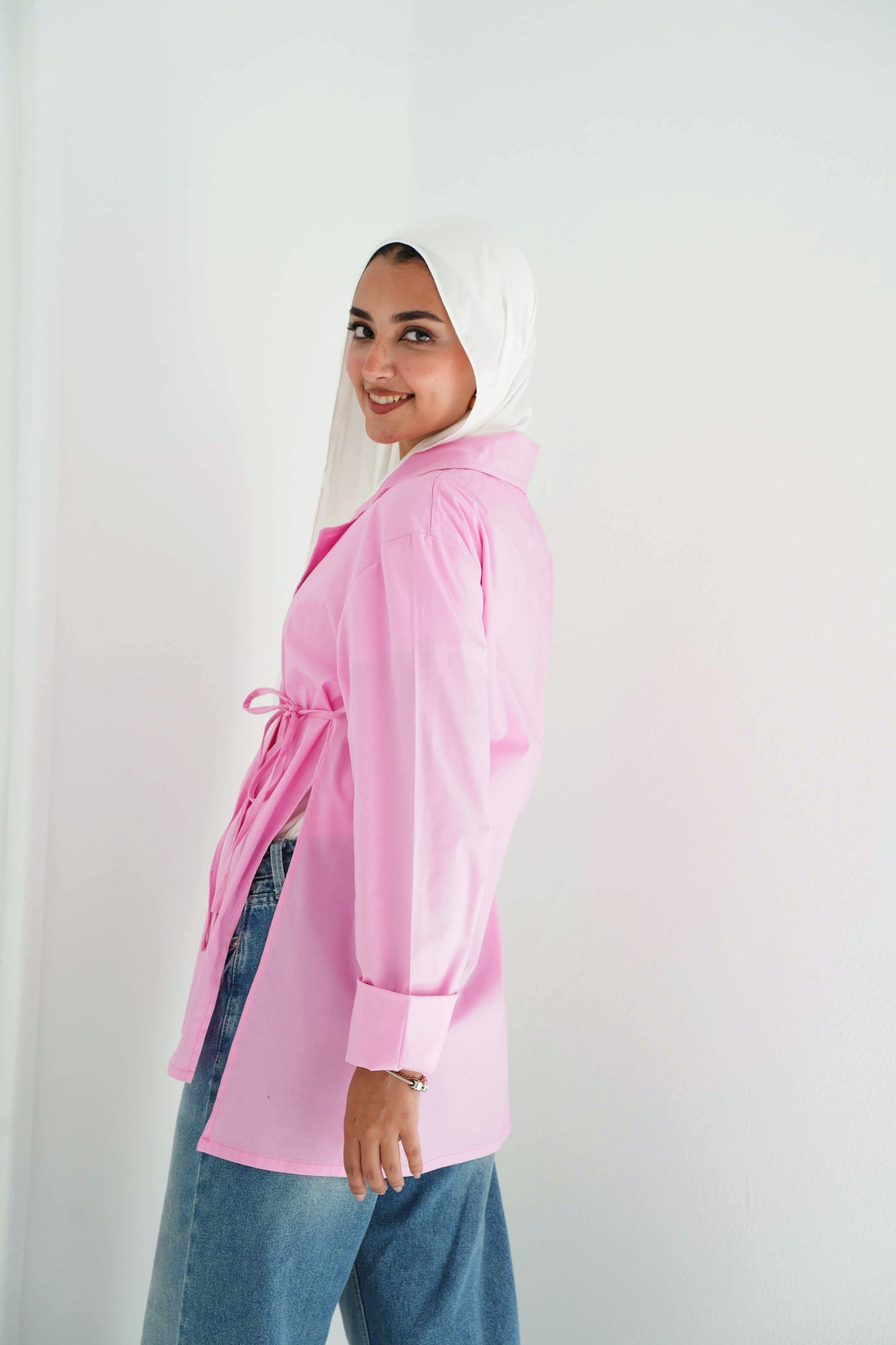 Collared wrap shirt - Pink