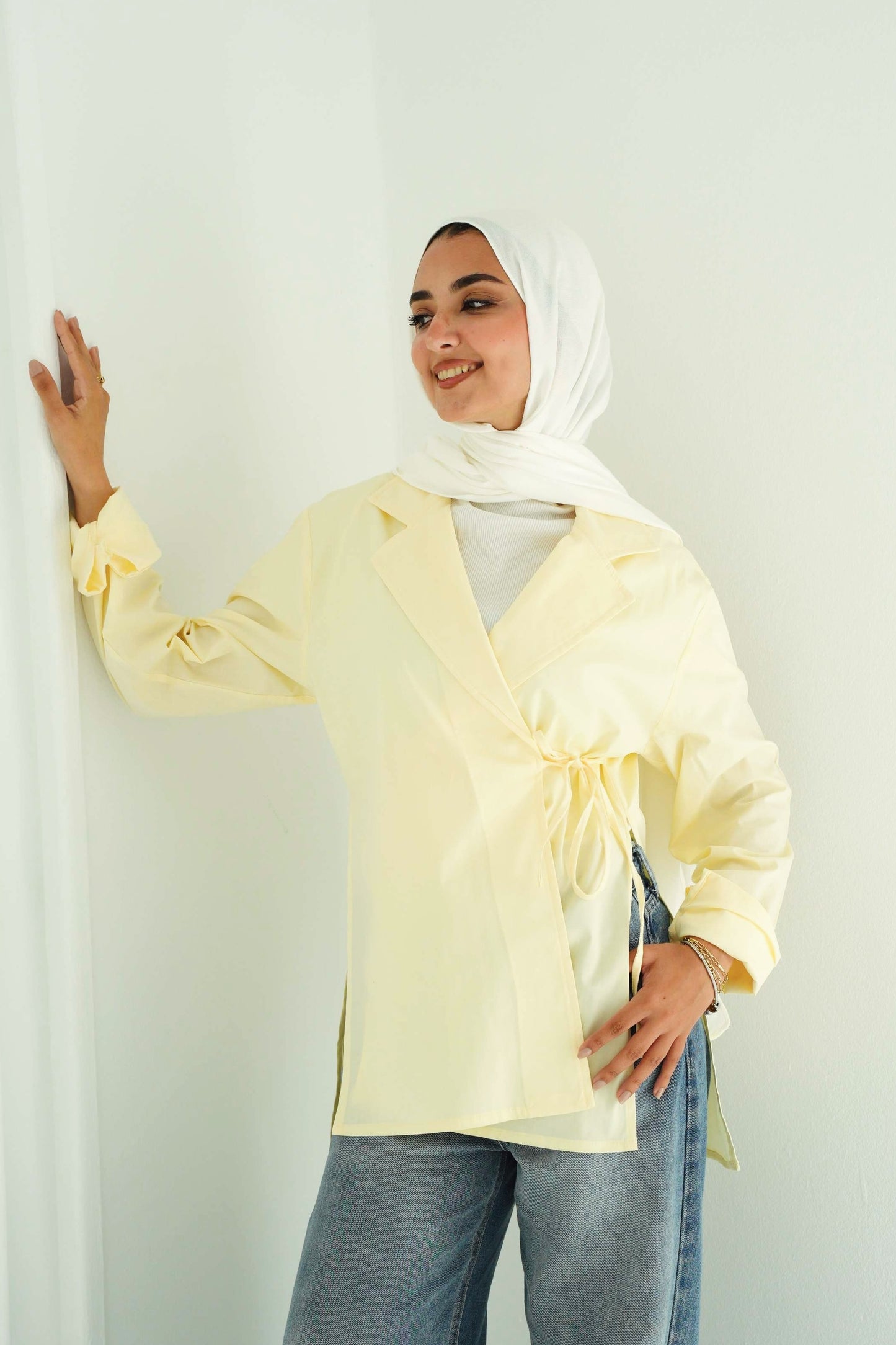 Collared wrap shirt - Butter Yellow