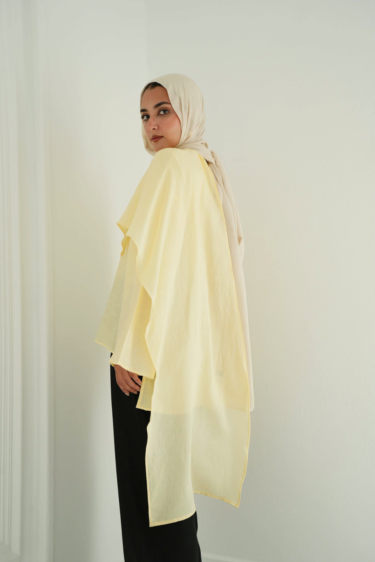 Scarf Blouse in Butter Yellow