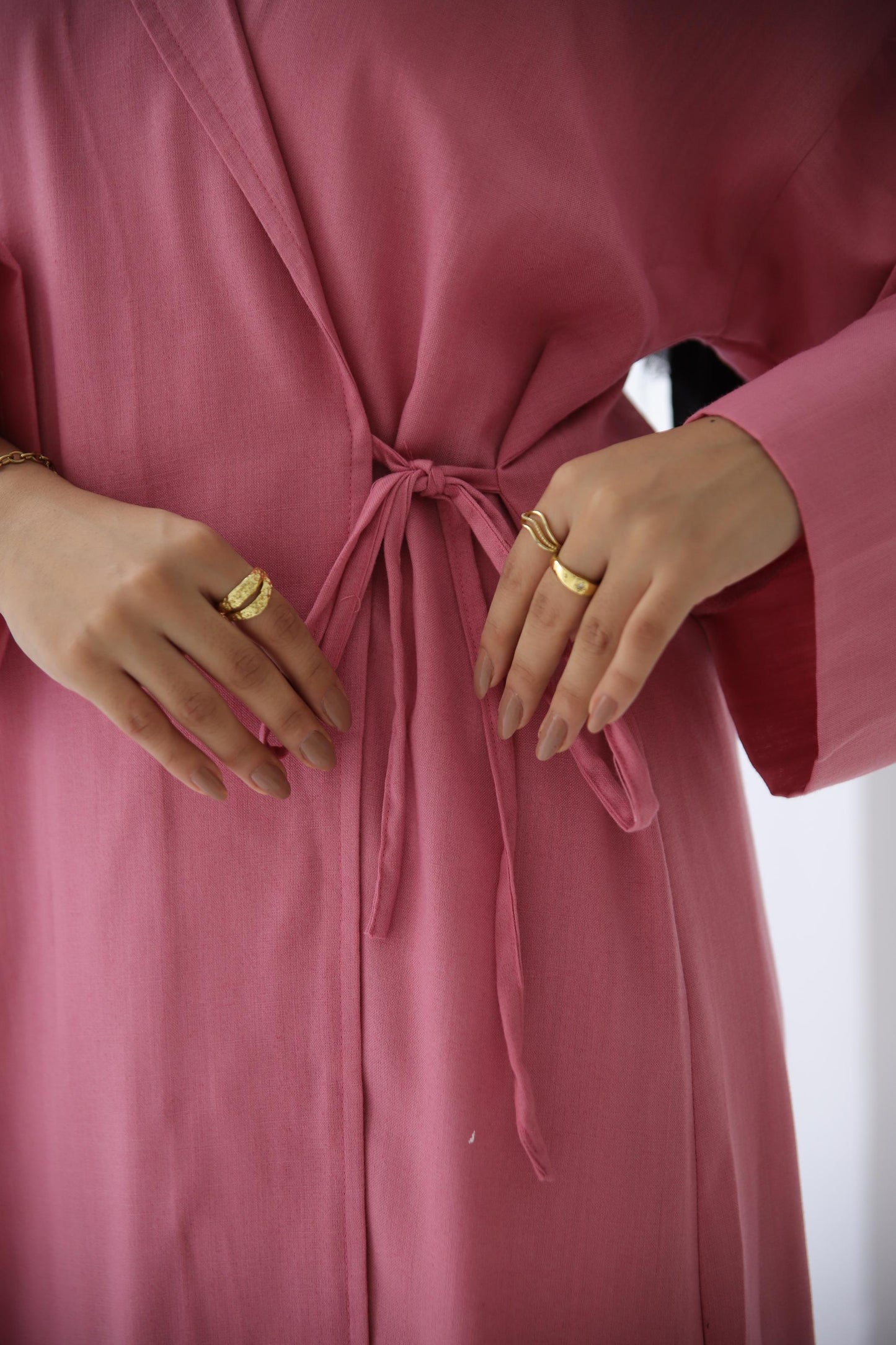 Collared Wrap Dress - Pink