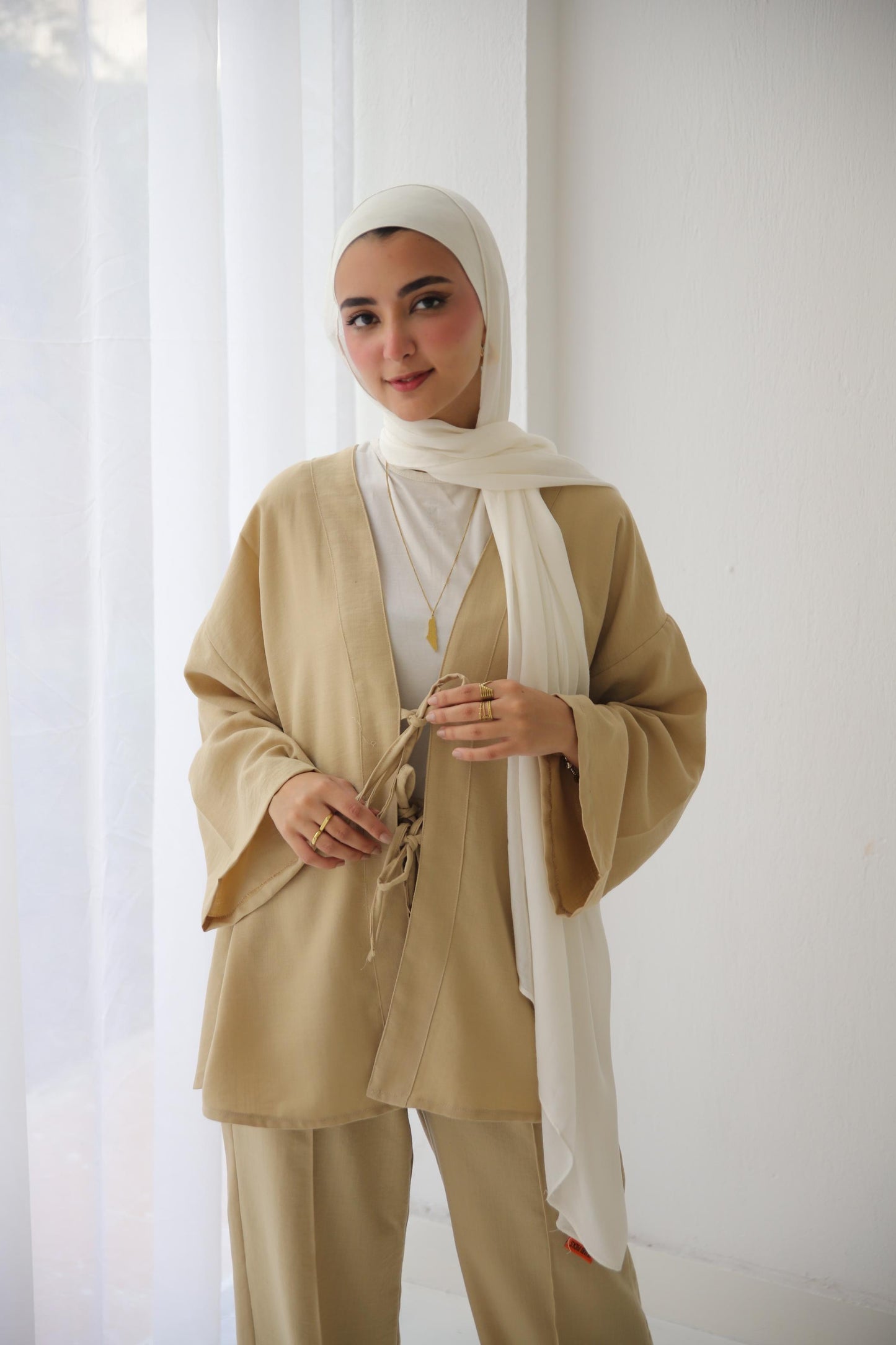 Double Tie Set - Beige
