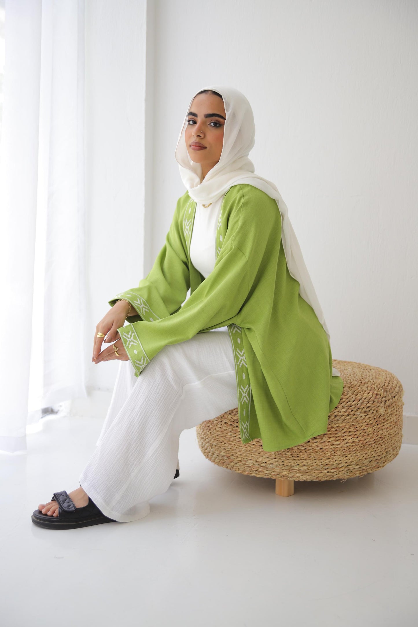 Lime Luna Embriodered Kimono