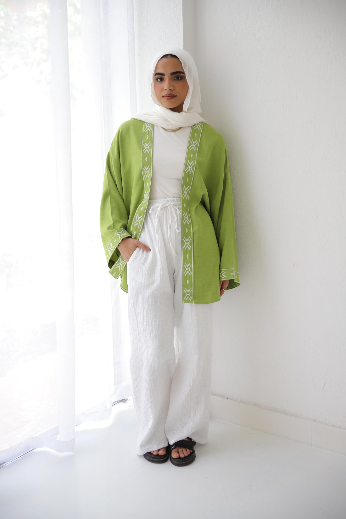 Lime Luna Embriodered Kimono