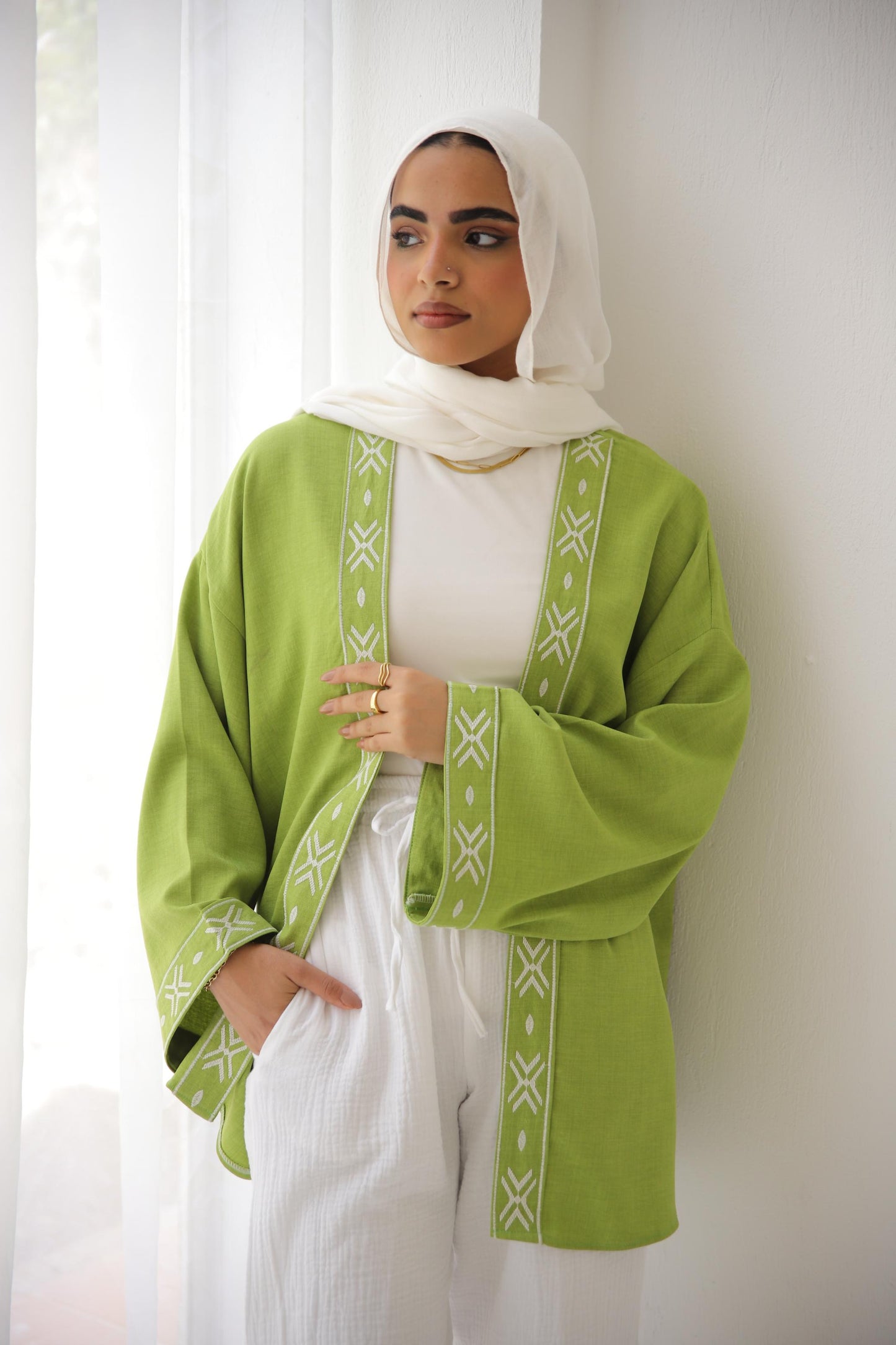 Lime Luna Embriodered Kimono