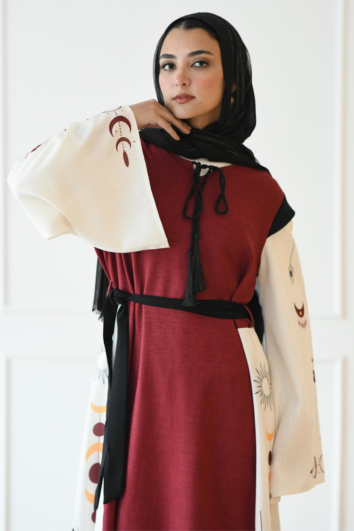 Turath Dress in Burgundy