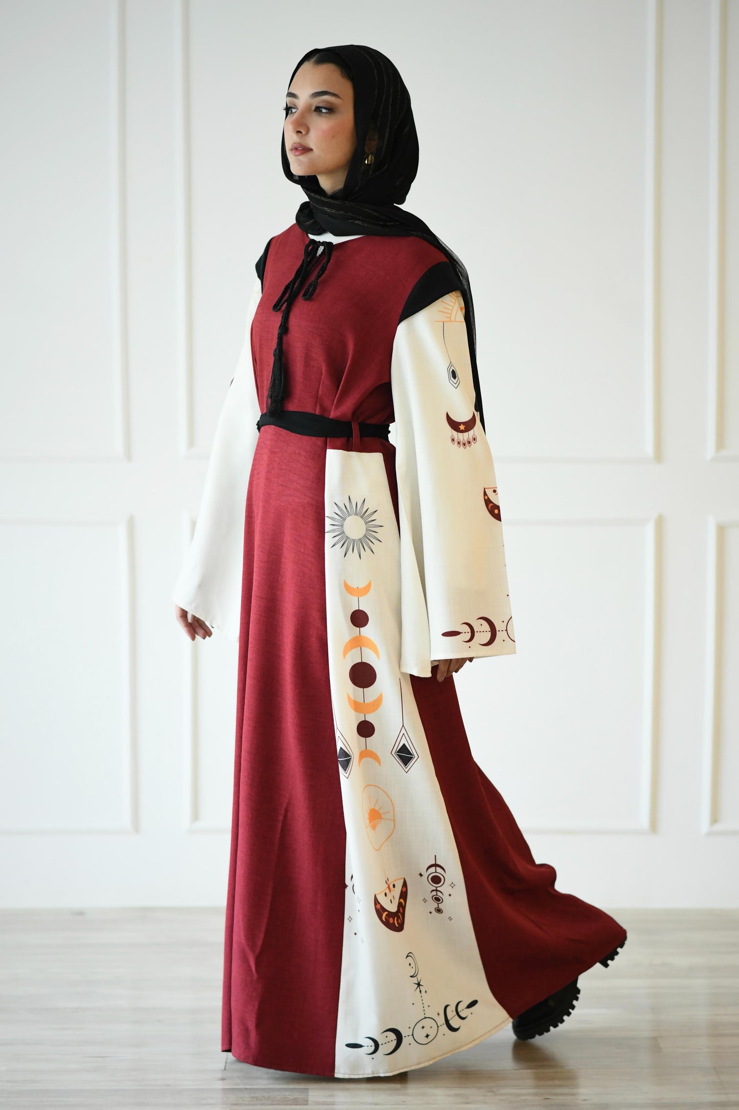 Turath Dress in Burgundy