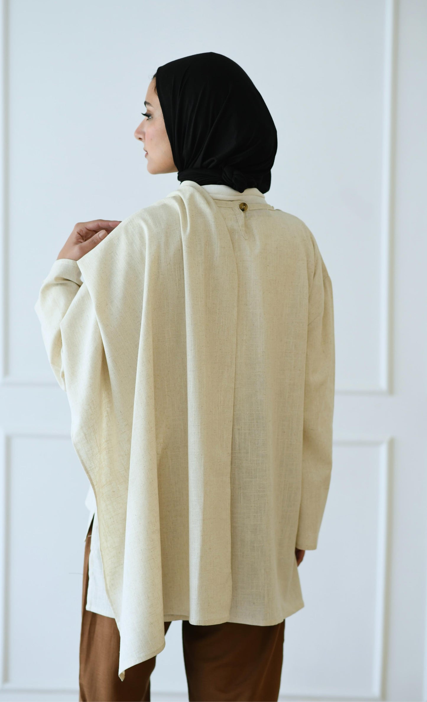 Scarf Blouse in Beige