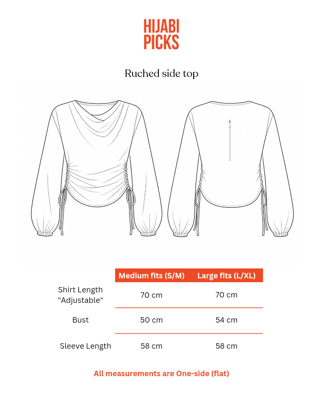 Ruched side top in white