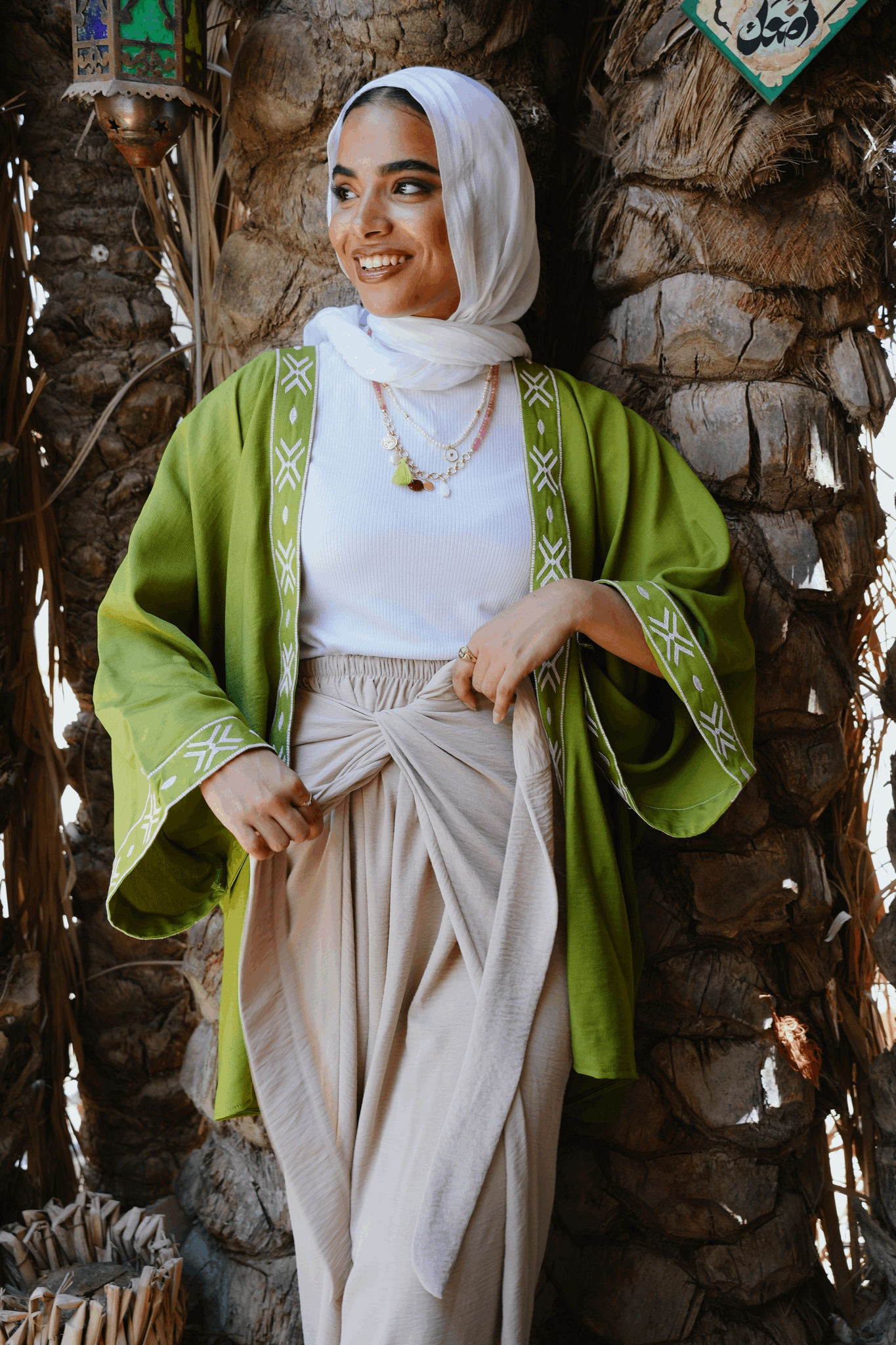 Lime Luna Embriodered Kimono