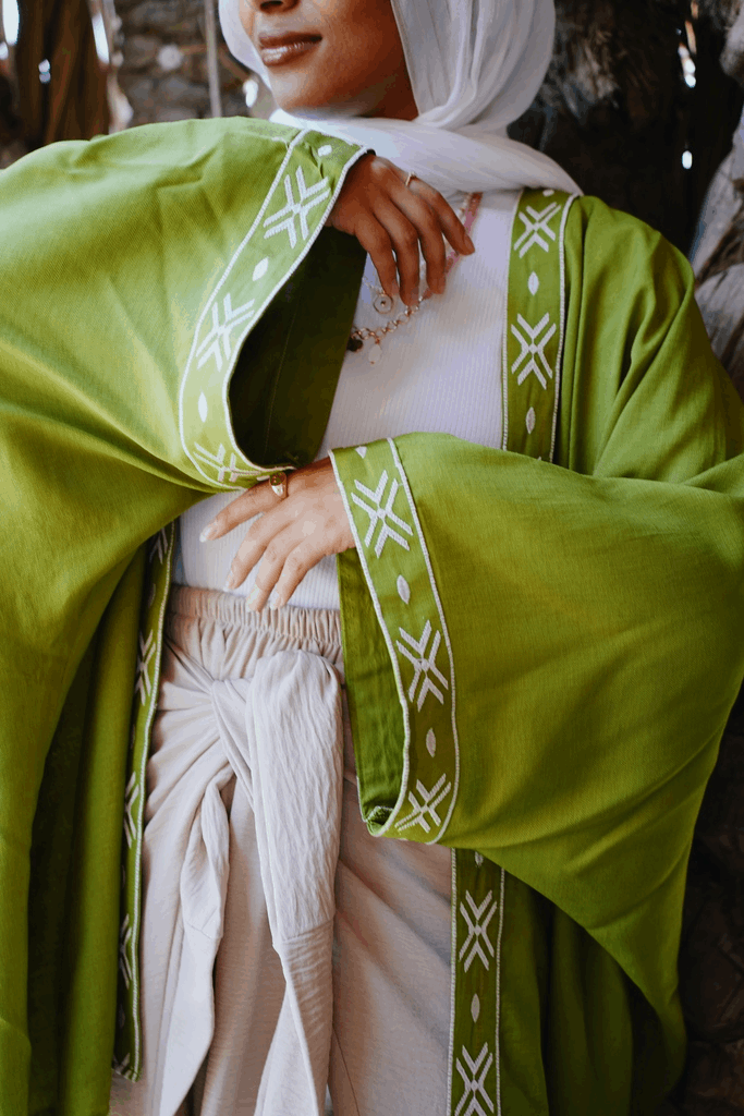 Lime Luna Embriodered Kimono
