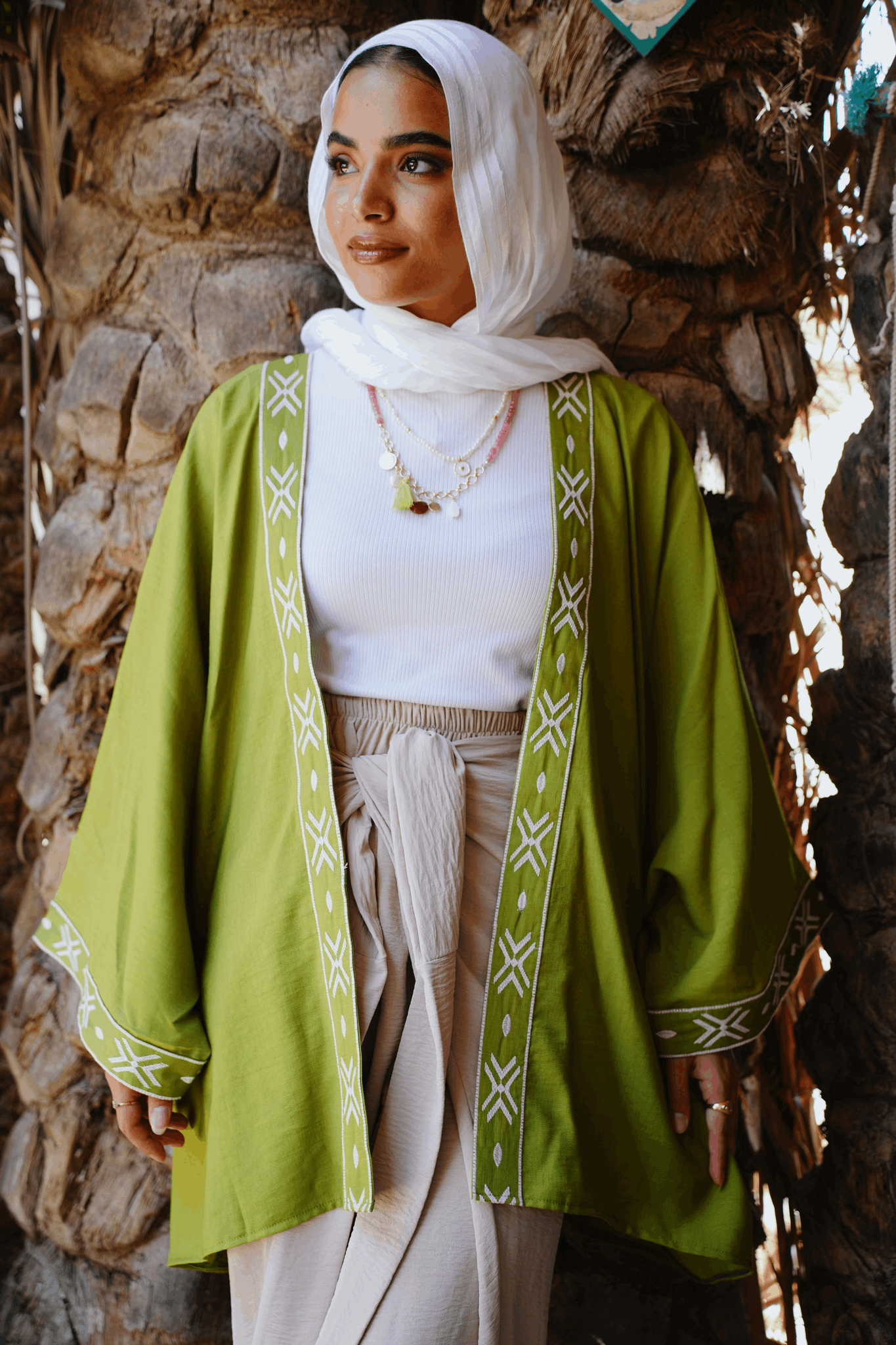 Lime Luna Embriodered Kimono