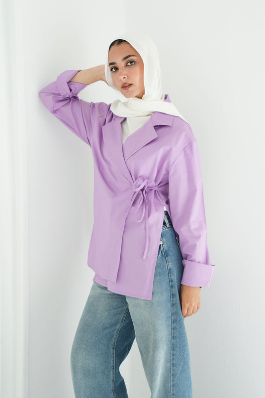 Collared wrap shirt - Lilac