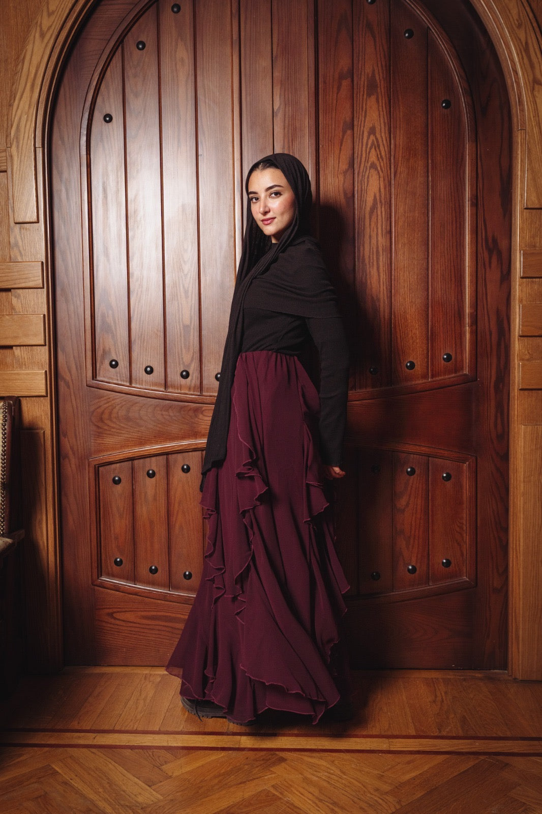 Sway ruffled skirt - Burgundy