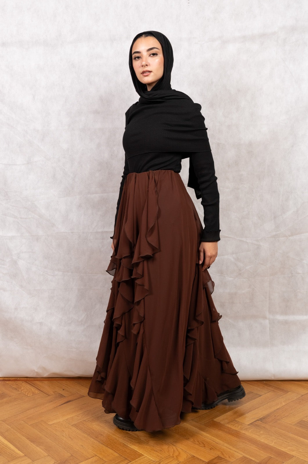 Sway ruffled skirt - Brown