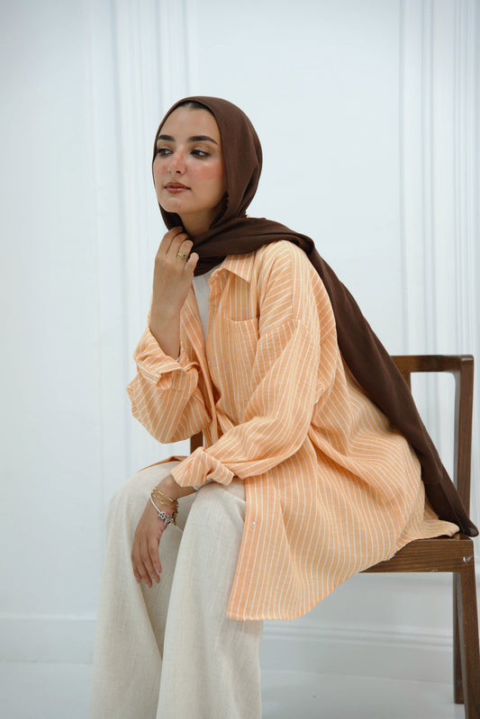 Oversized shirt - Striped Orange