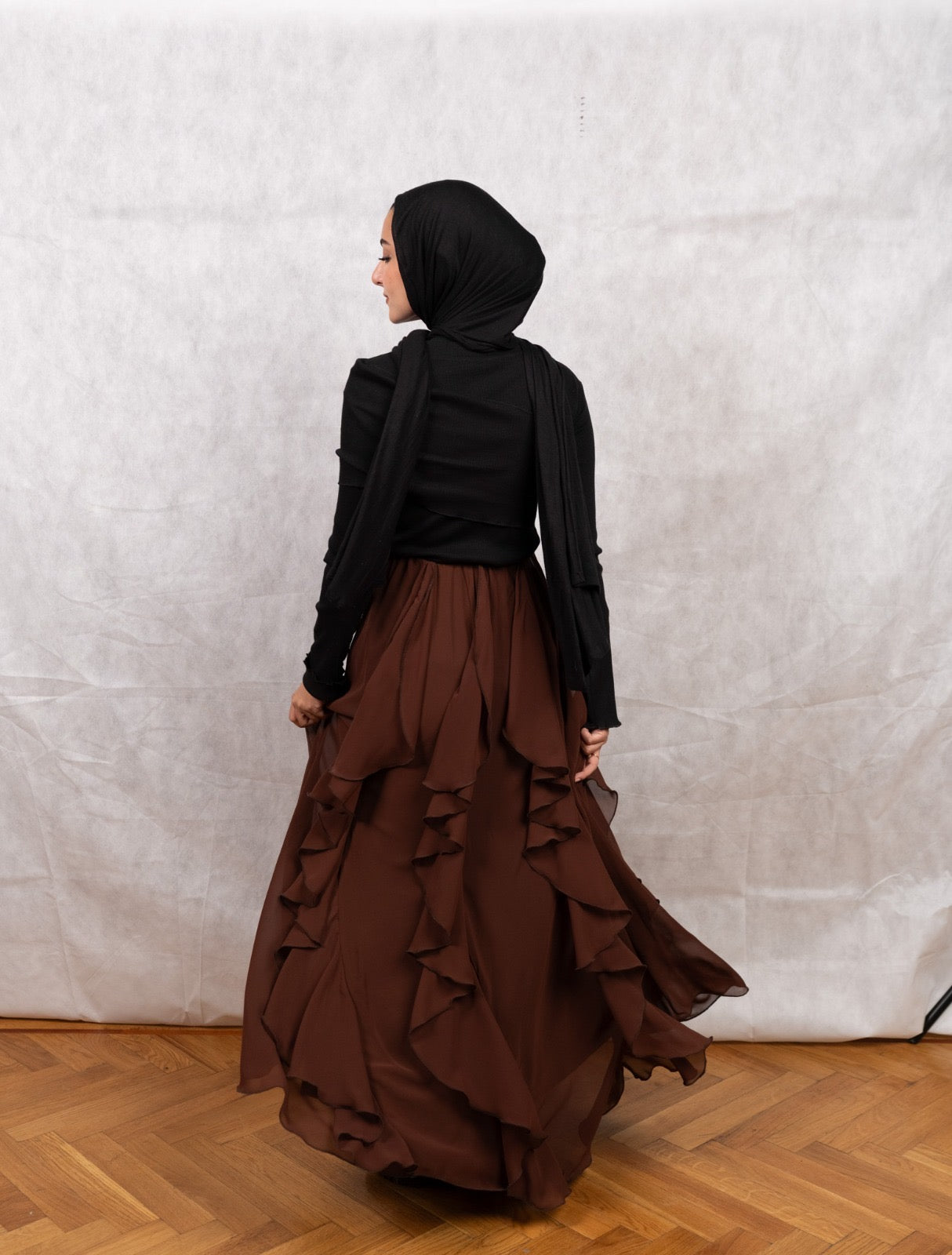 Sway ruffled skirt - Brown