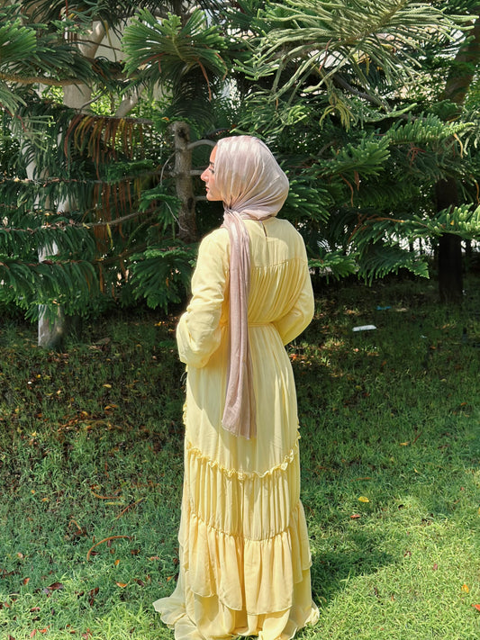 Grace dress in butter yellow