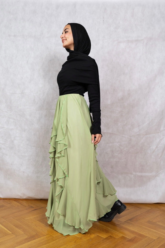 Sway ruffled skirt - Lime Green