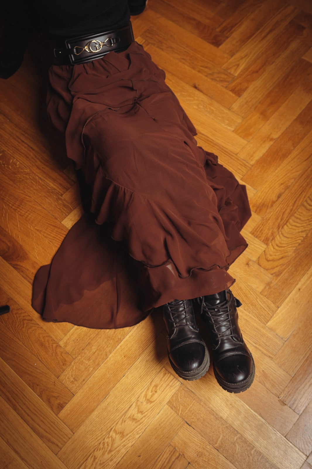 Sway ruffled skirt - Brown