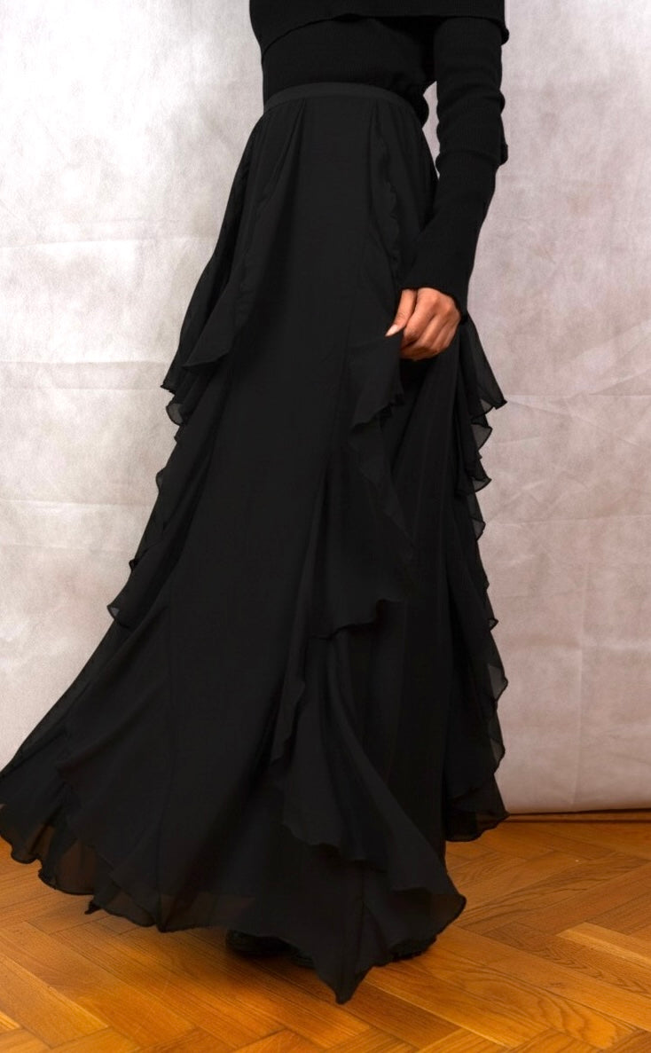 Sway ruffled skirt - Black