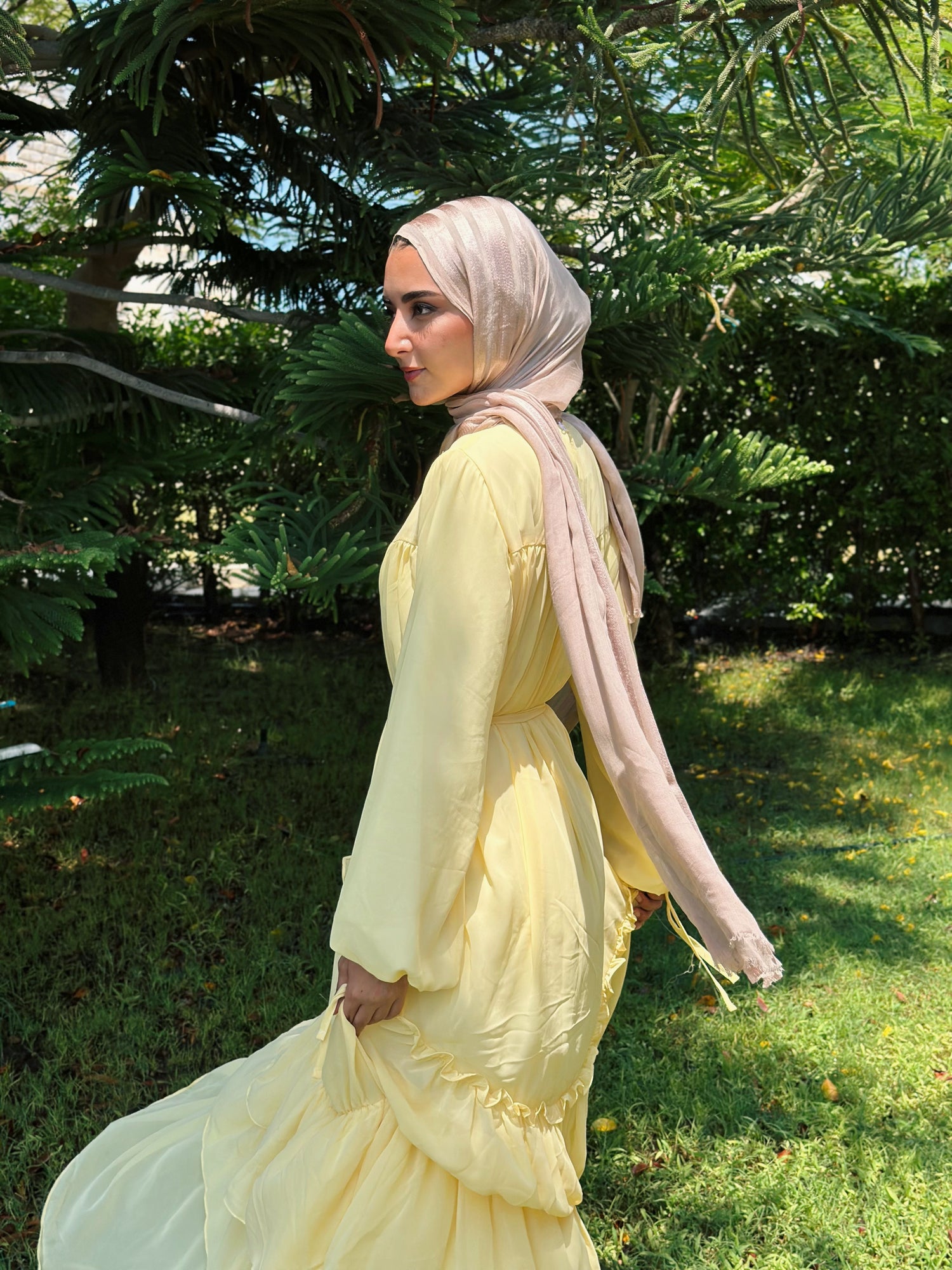 Grace dress in butter yellow Hijabi Picks Grace dress in butter yellow Hijabi Picks