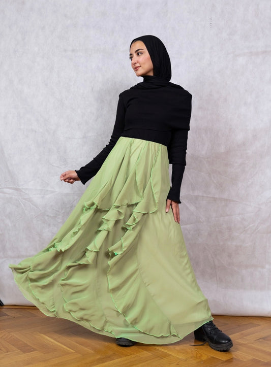 Sway ruffled skirt - Lime Green