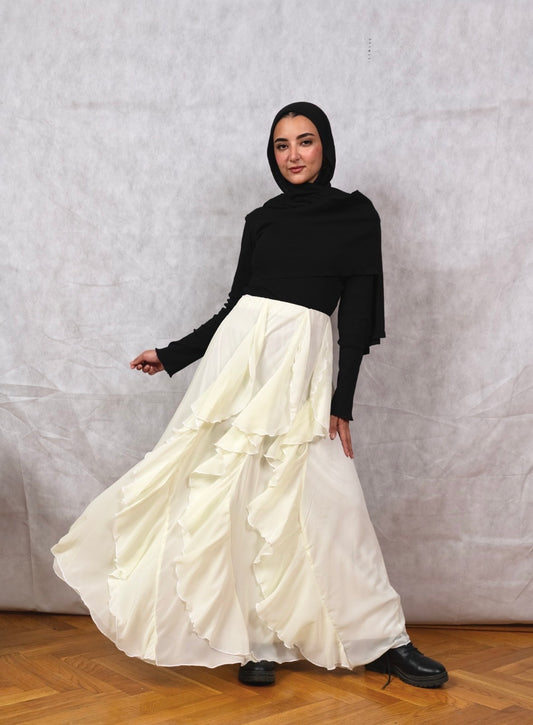 Sway ruffled skirt - Ecru سكري