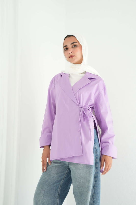 Collared wrap shirt - Lilac