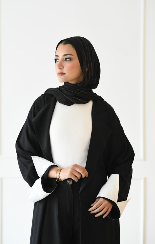Linen Trench Coat - Black