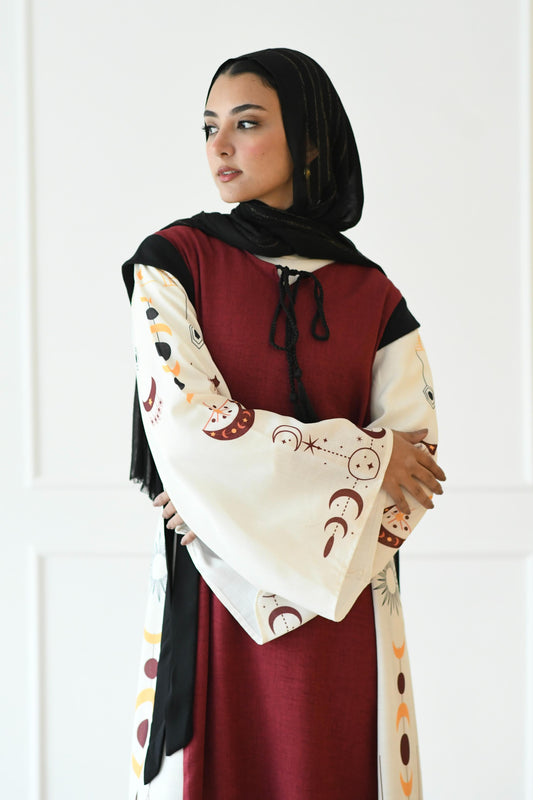 Turath Dress in Burgundy