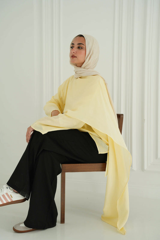 Scarf Blouse in Butter Yellow