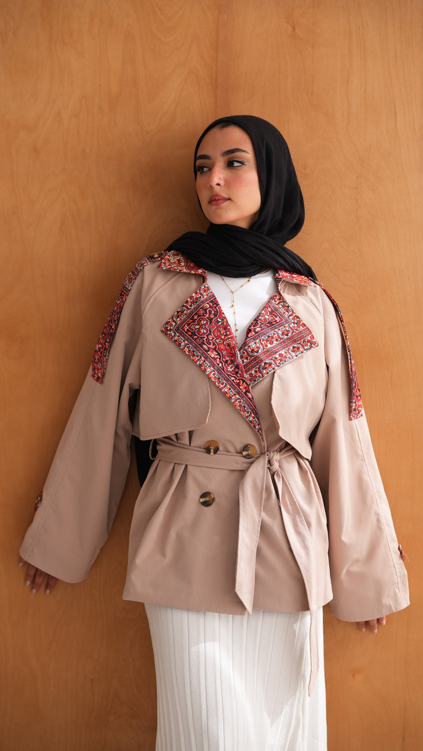 Persian mini trench in Beige