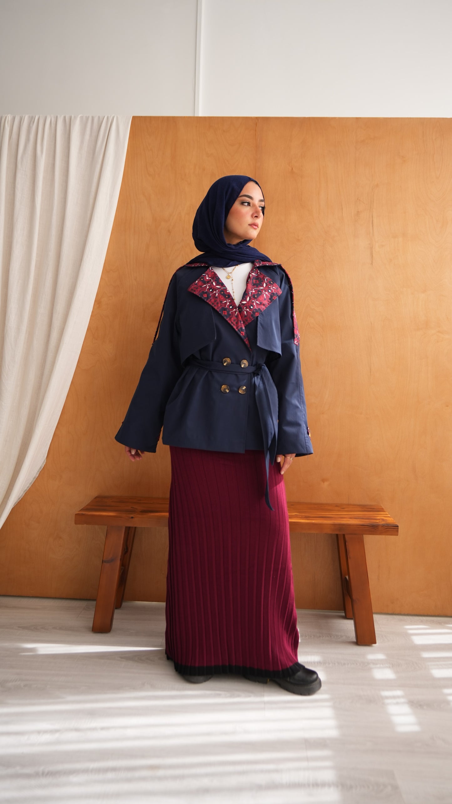 Persian mini trench in Navy