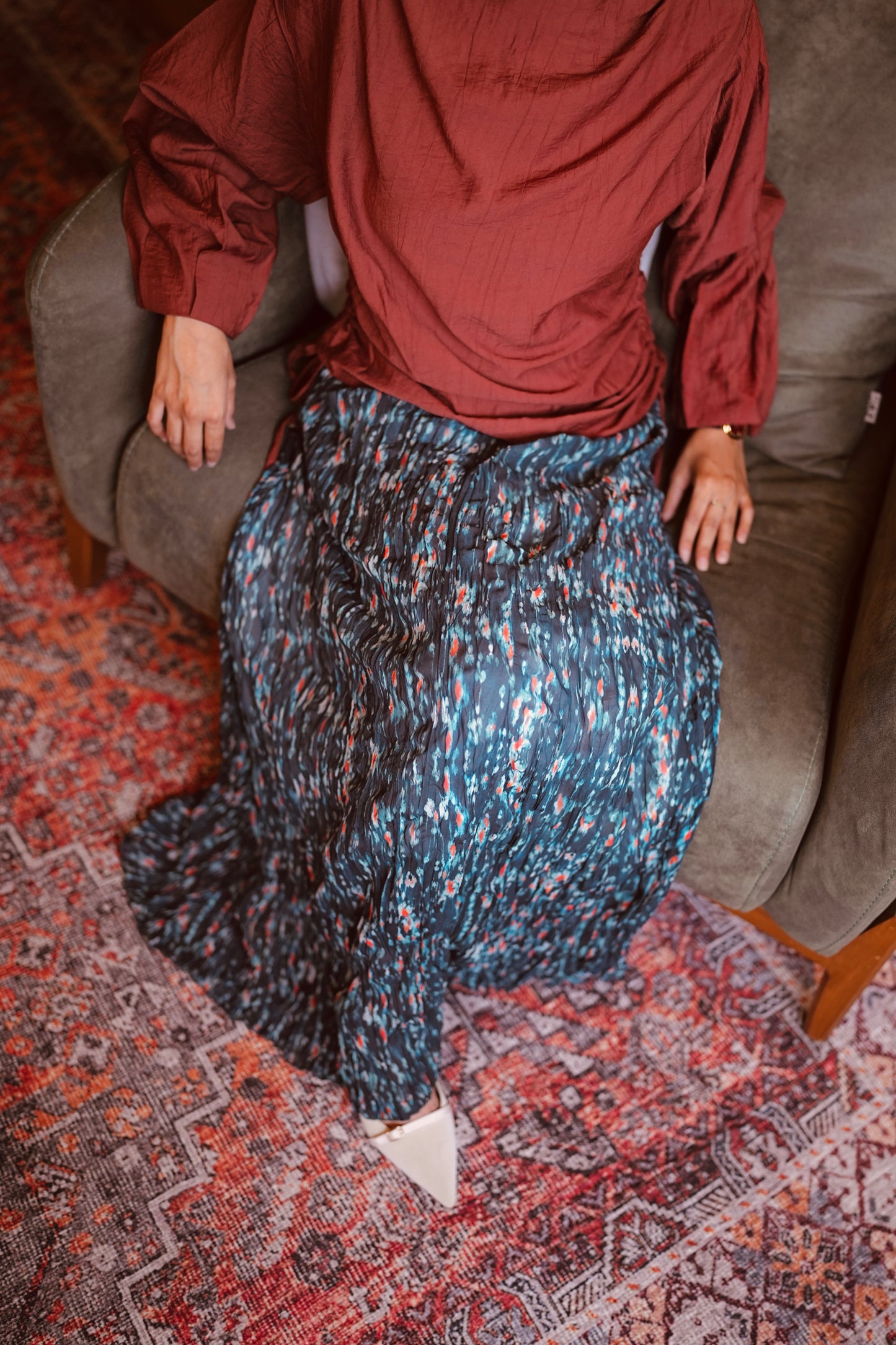 Whispers crushed skirt (Teal)