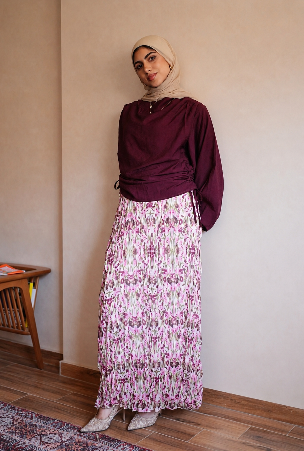 Whispers crushed skirt (Pink)