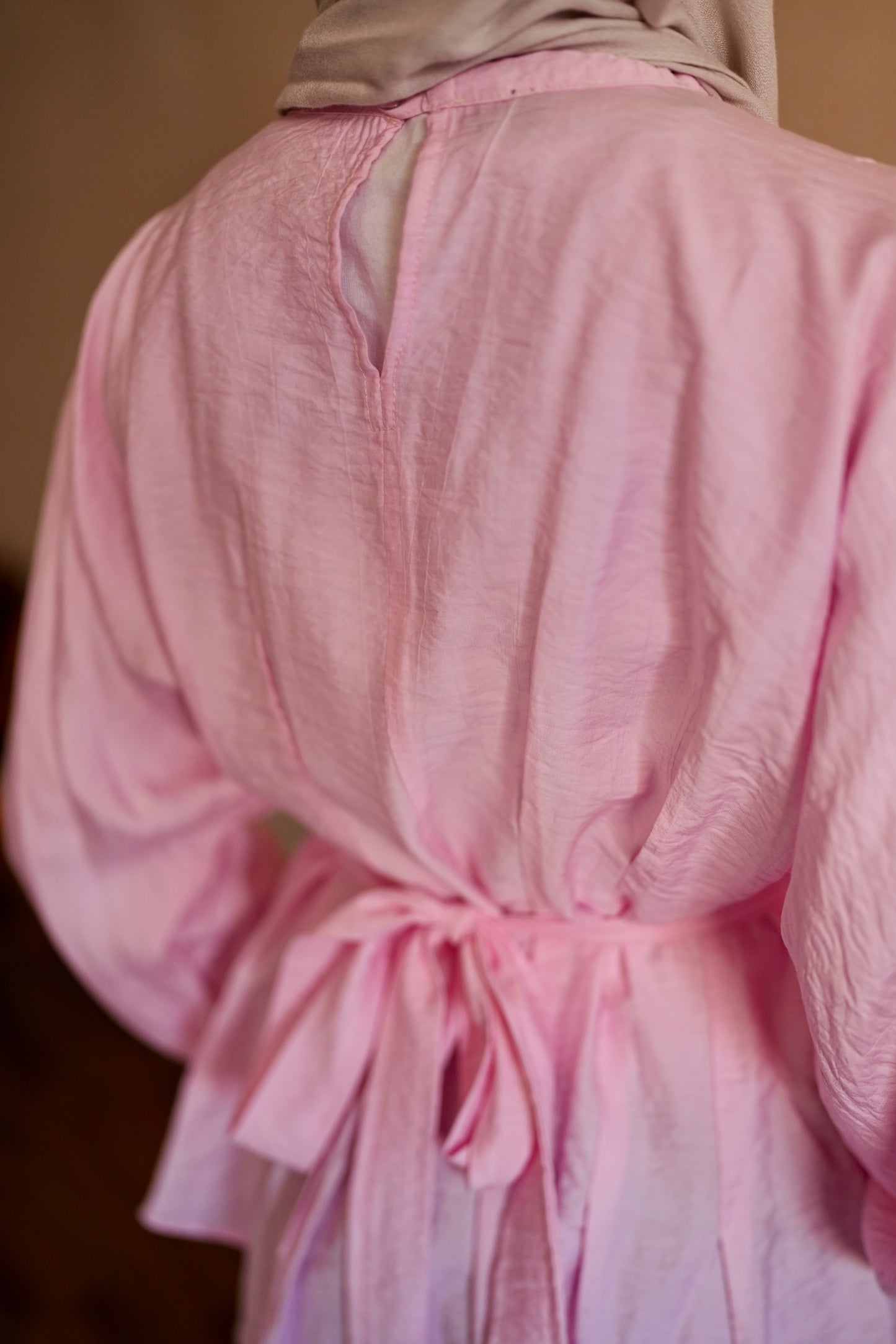 Belted top in Baby pink