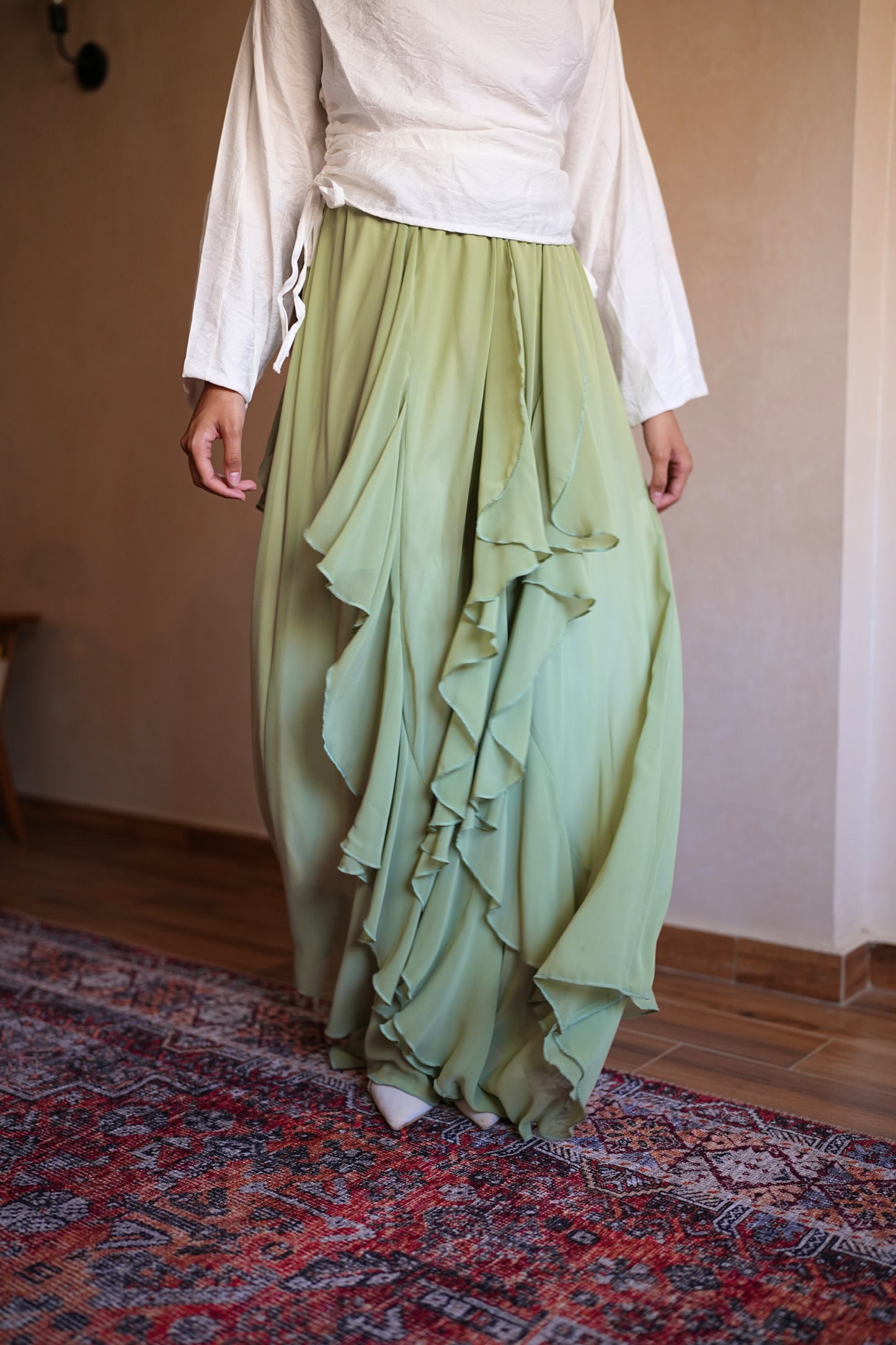 Sway ruffled skirt - Lime Green