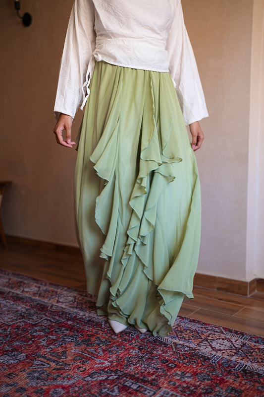 Sway ruffled skirt - Lime Green