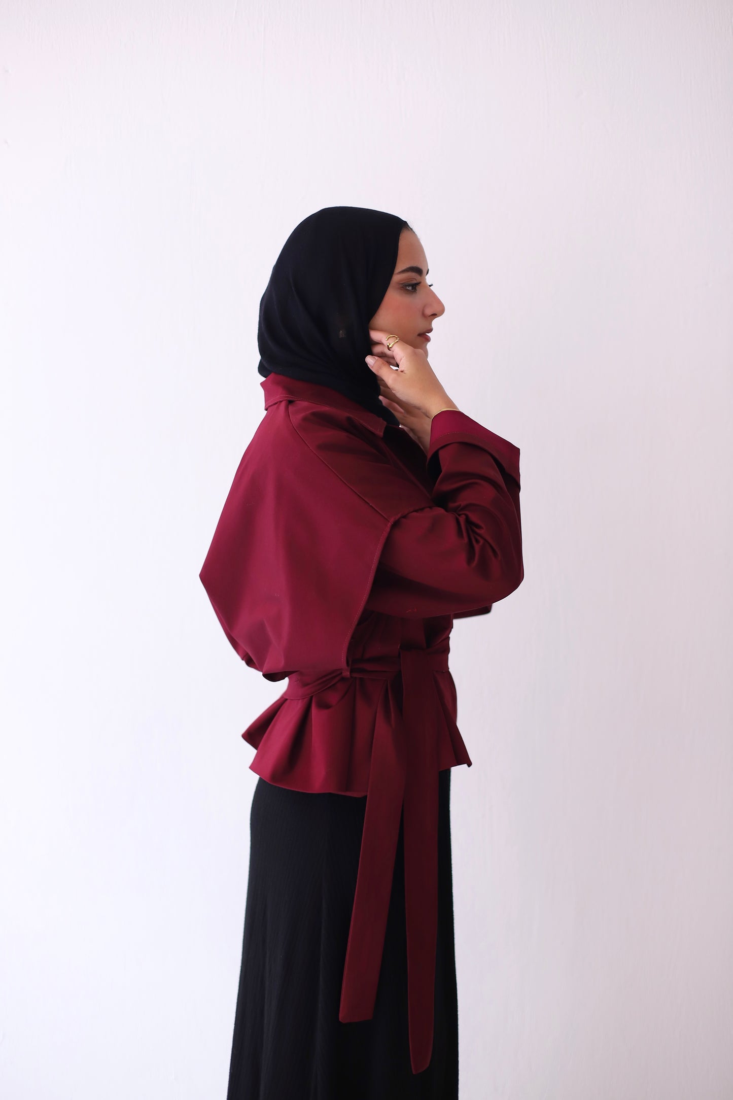 Multiway Trench Coat - Burgundy