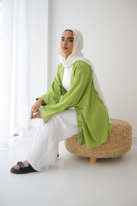 Lime Luna Embriodered Kimono