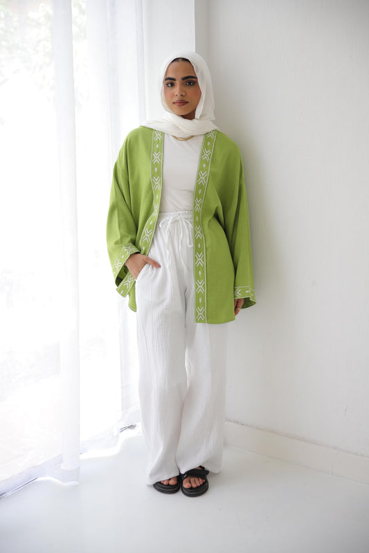 Lime Luna Embriodered Kimono