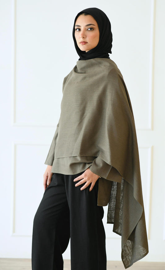 Scarf Blouse in Dark Olive